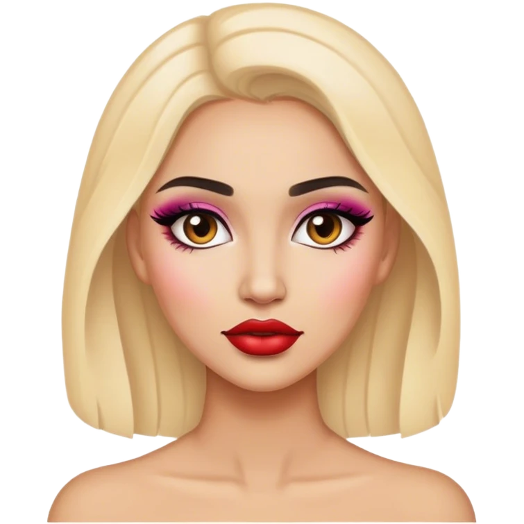 Une coiffeuse avec du maquillage emoji