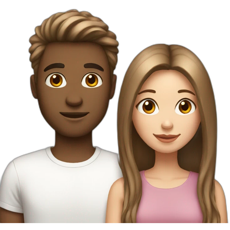 White brown hair girl with boyfriend emoji