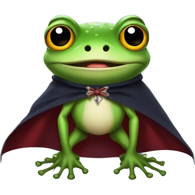 vampire frog with cape and fangs emoji