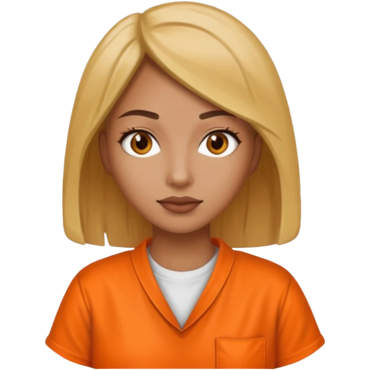 prisoner woman in orange clothing emoji