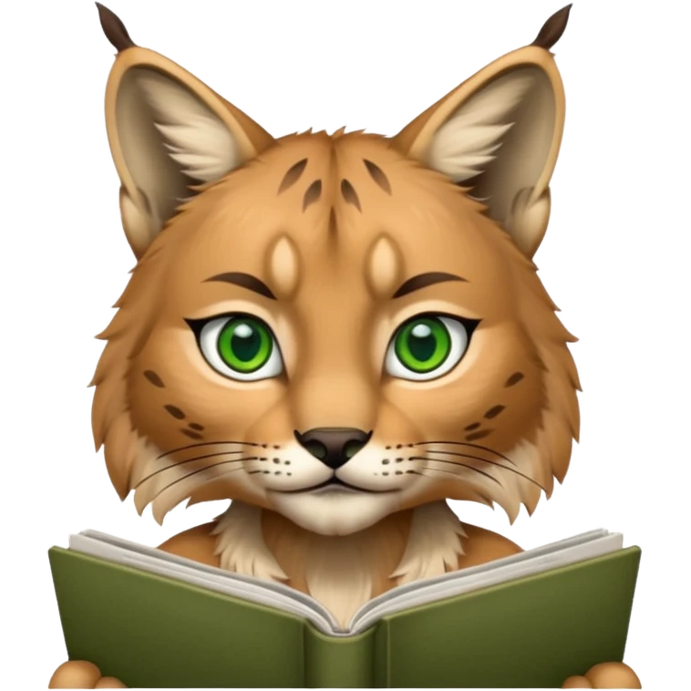 lynx looking at magazine emoji