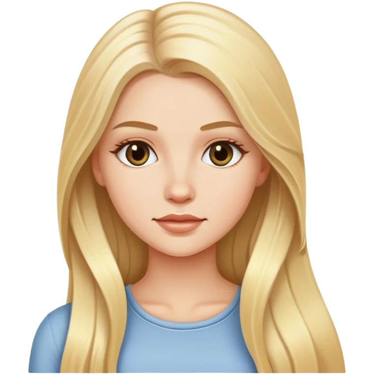 beautiful white girl , with long blond hair  emoji