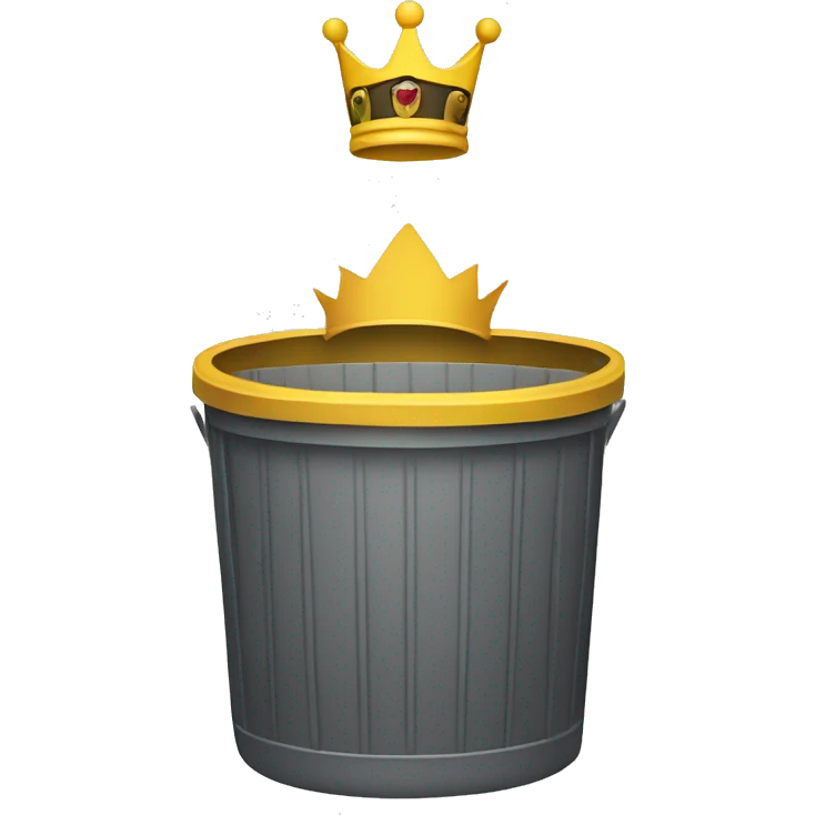 trash can with a crown on top emoji