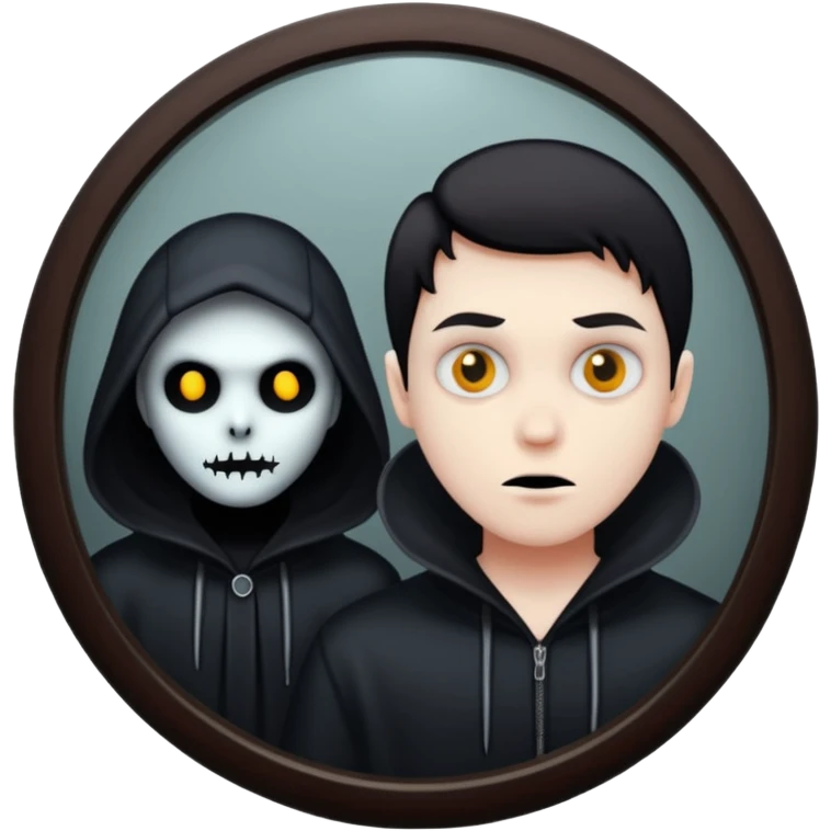 Spooky killer on mirror behind me emoji