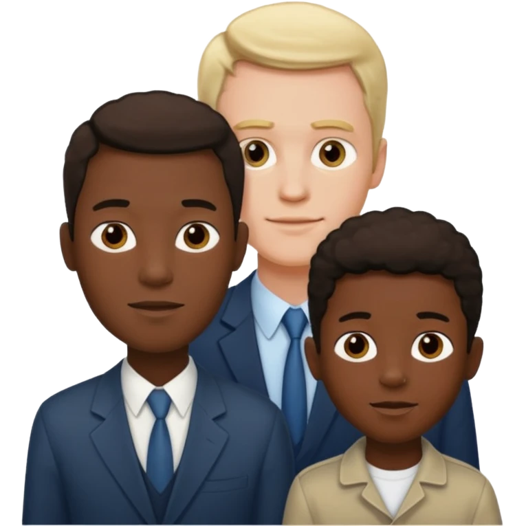 Tall white guy with dwarf black kid emoji