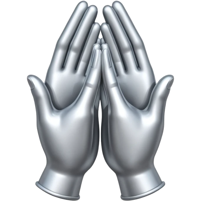 praying metallic hands, no gold emoji
