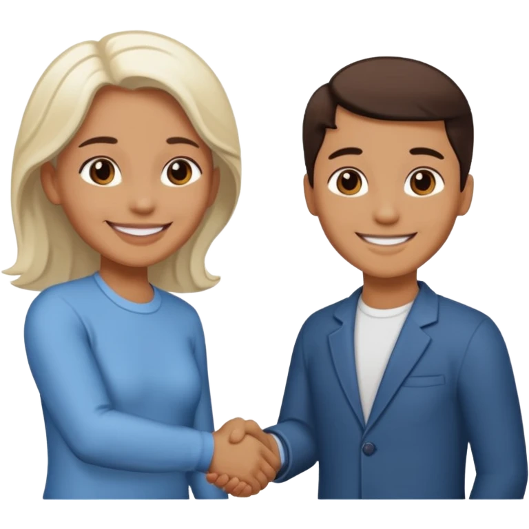 Dos personas dandose la mano como agradecimiento, una persona de color y una persona blanca emoji