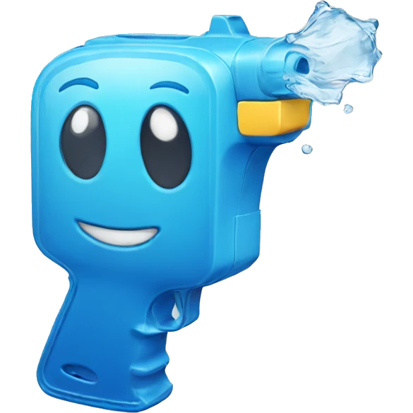 A emoji holds a water gun emoji