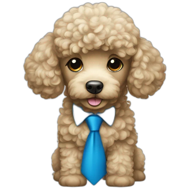 wipoodle with blue tie emoji