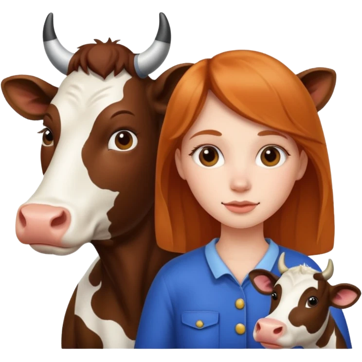 girl with cow  emoji