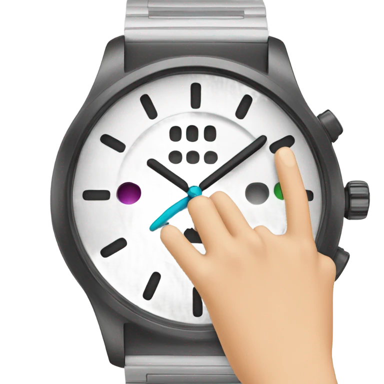  a finger on a watch  emoji