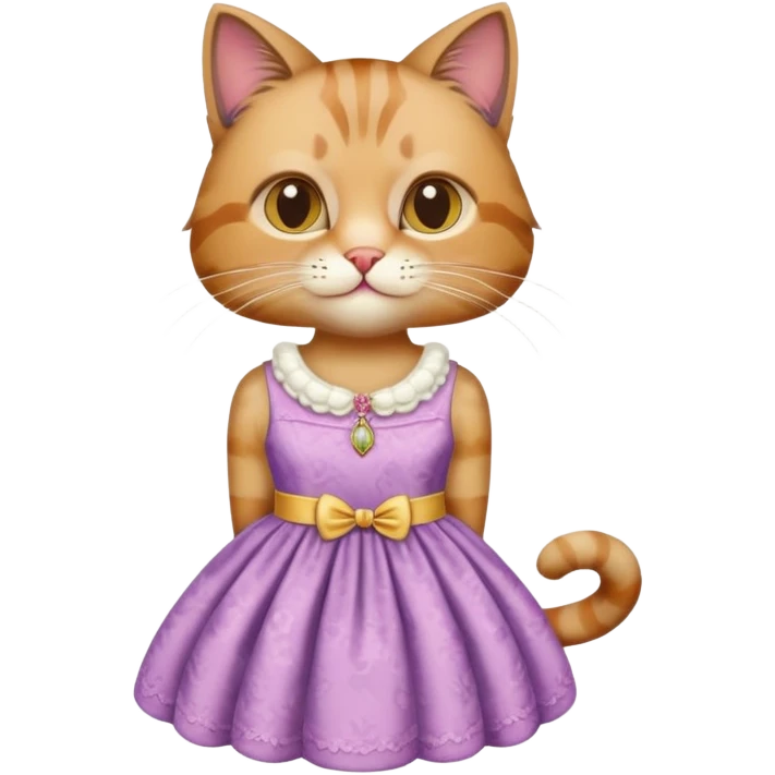 Cat wearing a dress emoji