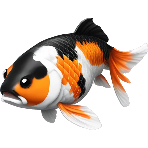 Black + Orange + White realistic koi fish  emoji