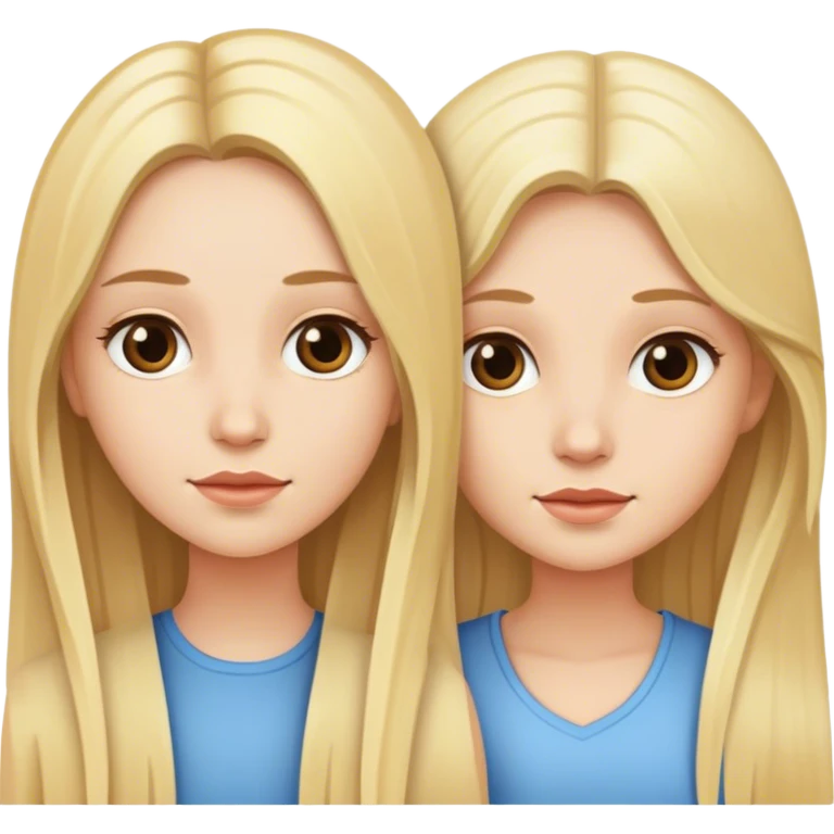 Two sister with Long blond haur emoji