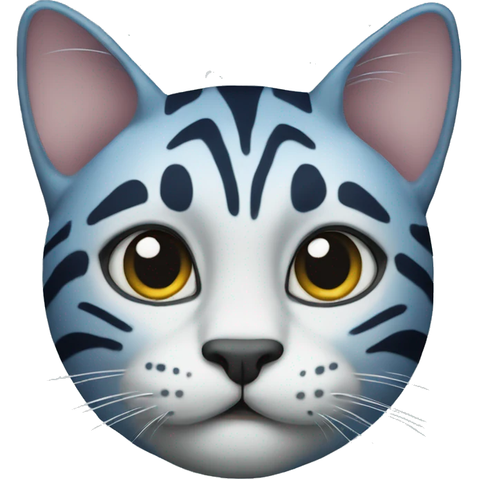 cat with bleu tiger pattern emoji