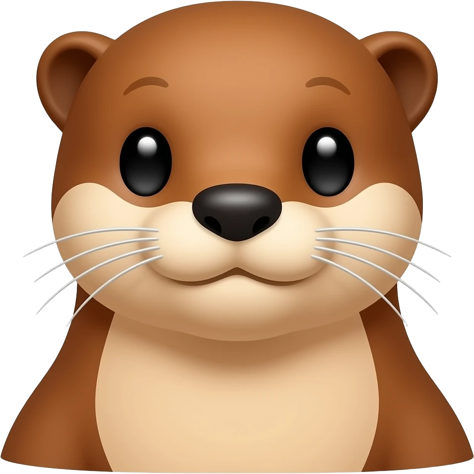 reddish-orange otter head and shoulders emoji