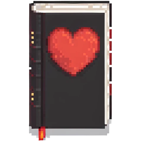 red cursed book pixel art emoji