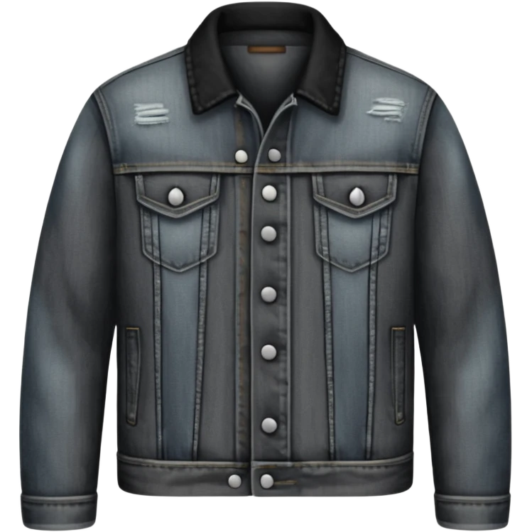 realistic dark grey and black denim jacket emoji