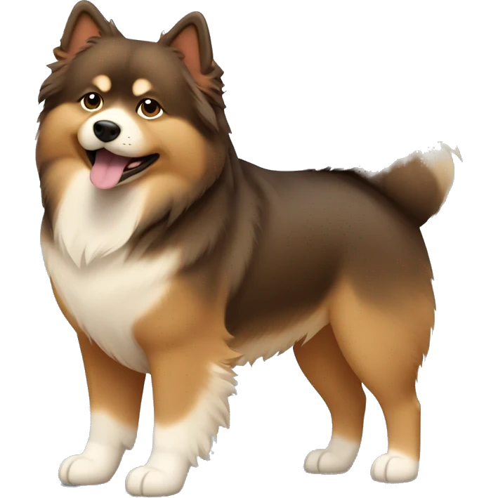 Finnish Lapphund Brown and light brown standing up emoji