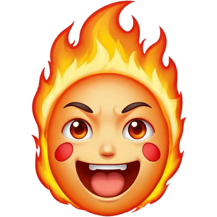 ahegao face on fire emoji