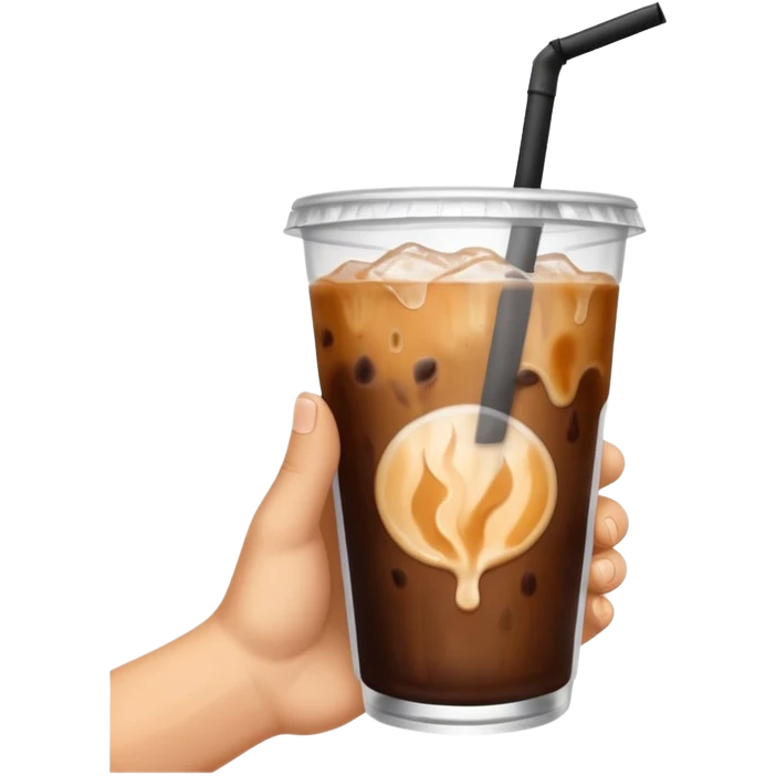 Hand holding a ice coffee  emoji