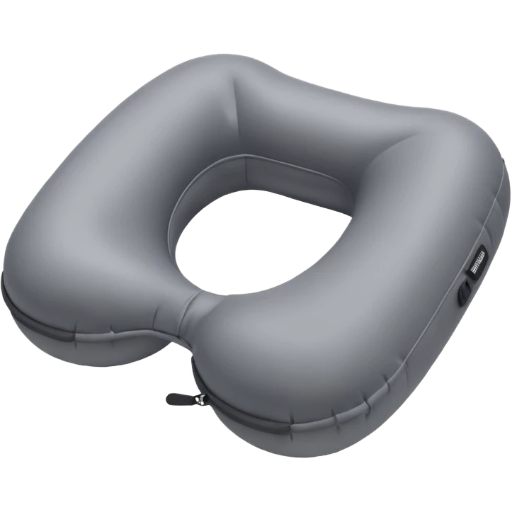 A compact inflatable travel pillow with a sleek surface and adjustable firmness. emoji