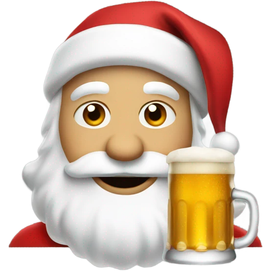 Christmas Santa with beer emoji