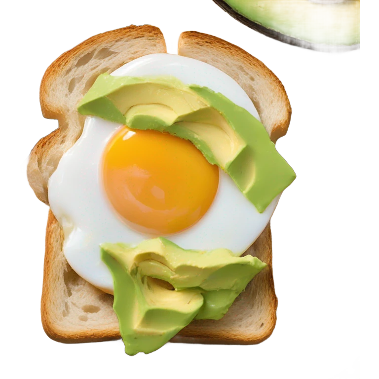 Over easy egg on toast with avacado spread emoji