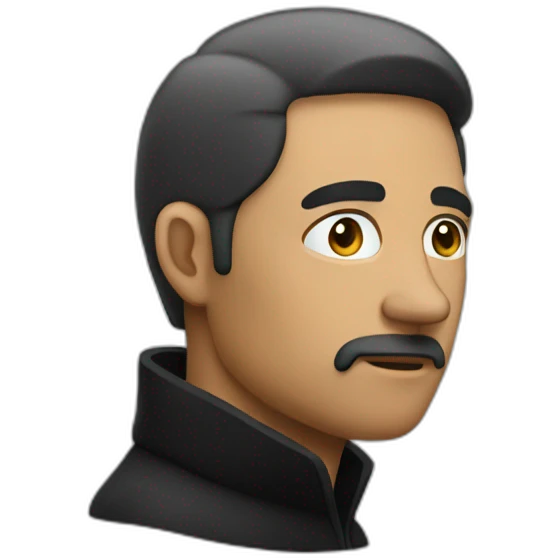 Thoughtful man in black. emoji