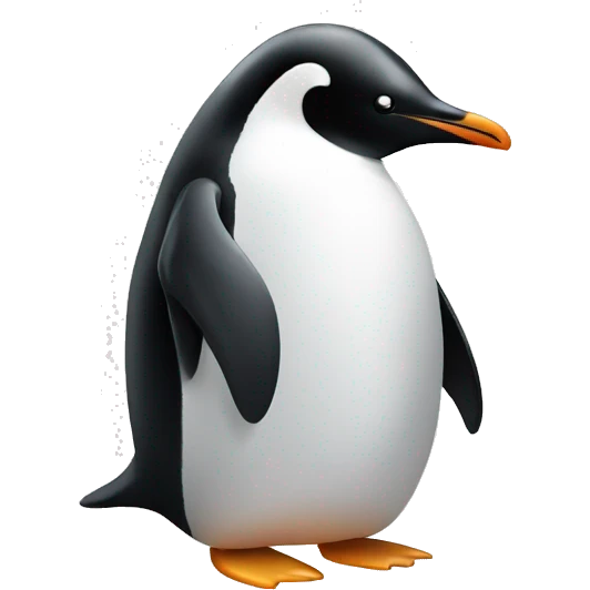 Penguin with a bellg emoji