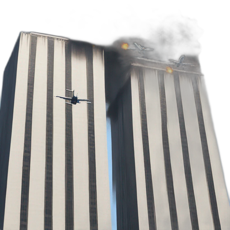 two planes hitting twin towers emoji