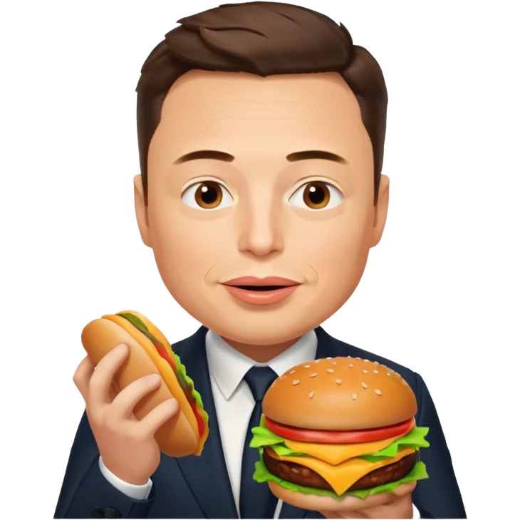 Elon mosk eats the burger  emoji