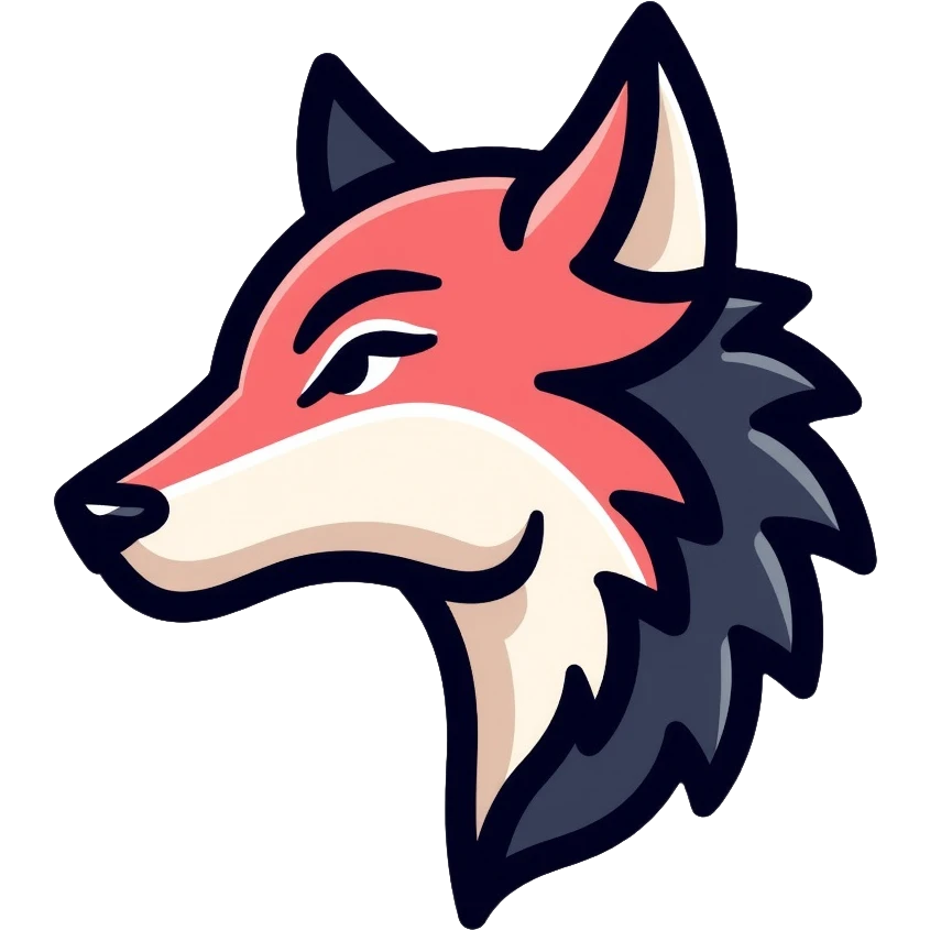 wolf profile, side view of wolf head emoji