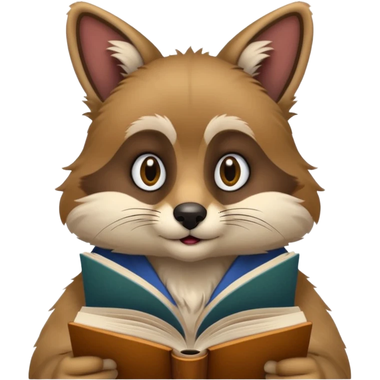 animal reading books emoji