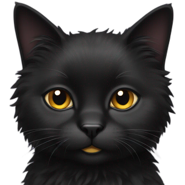 Fluffy black cat emoji