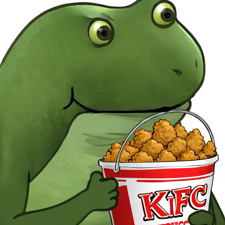 bufo offering a bucket of KFC chicken emoji