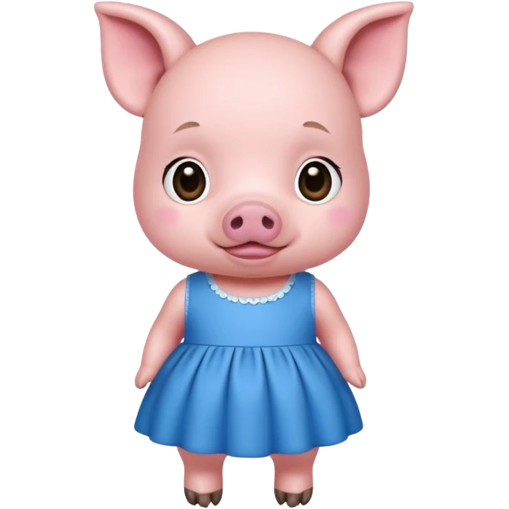 a baby pig wear blue dress emoji