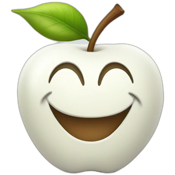 White apple happy  emoji