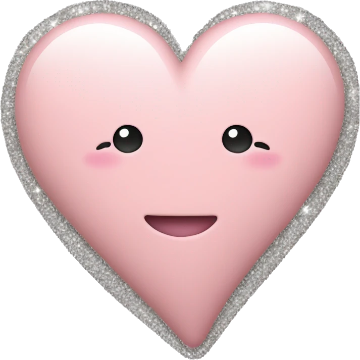 blush pink heart with silver sparkles emoji