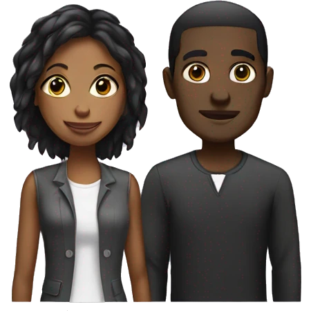 Tall Black male with short black female emoji