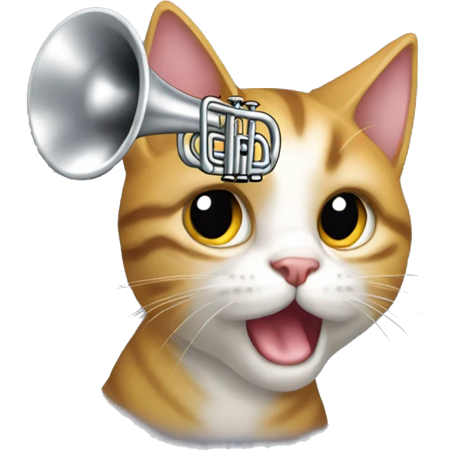 Cat with trompet emoji