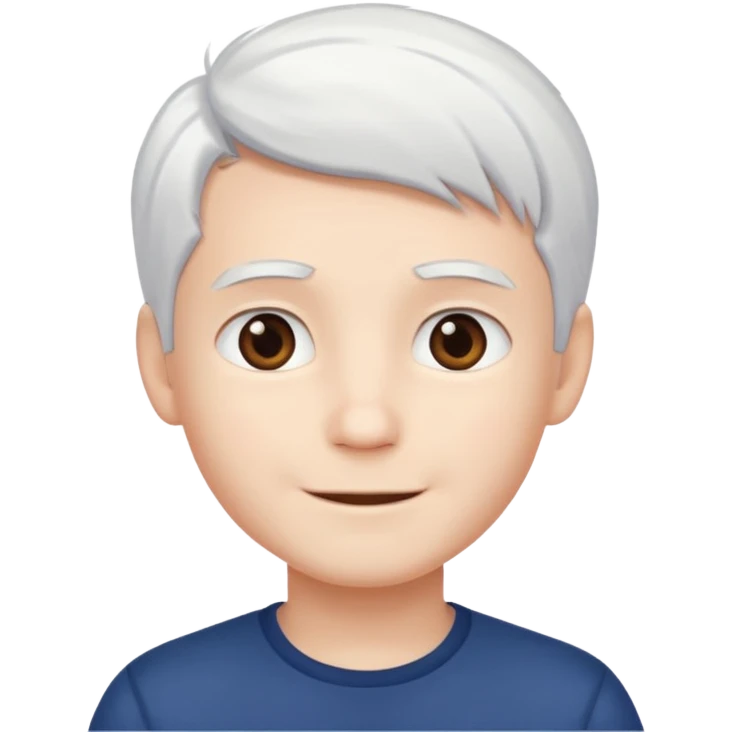 pure white hair, cute mature Boy emoji