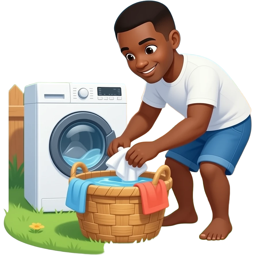 Black guy doing laundry emoji