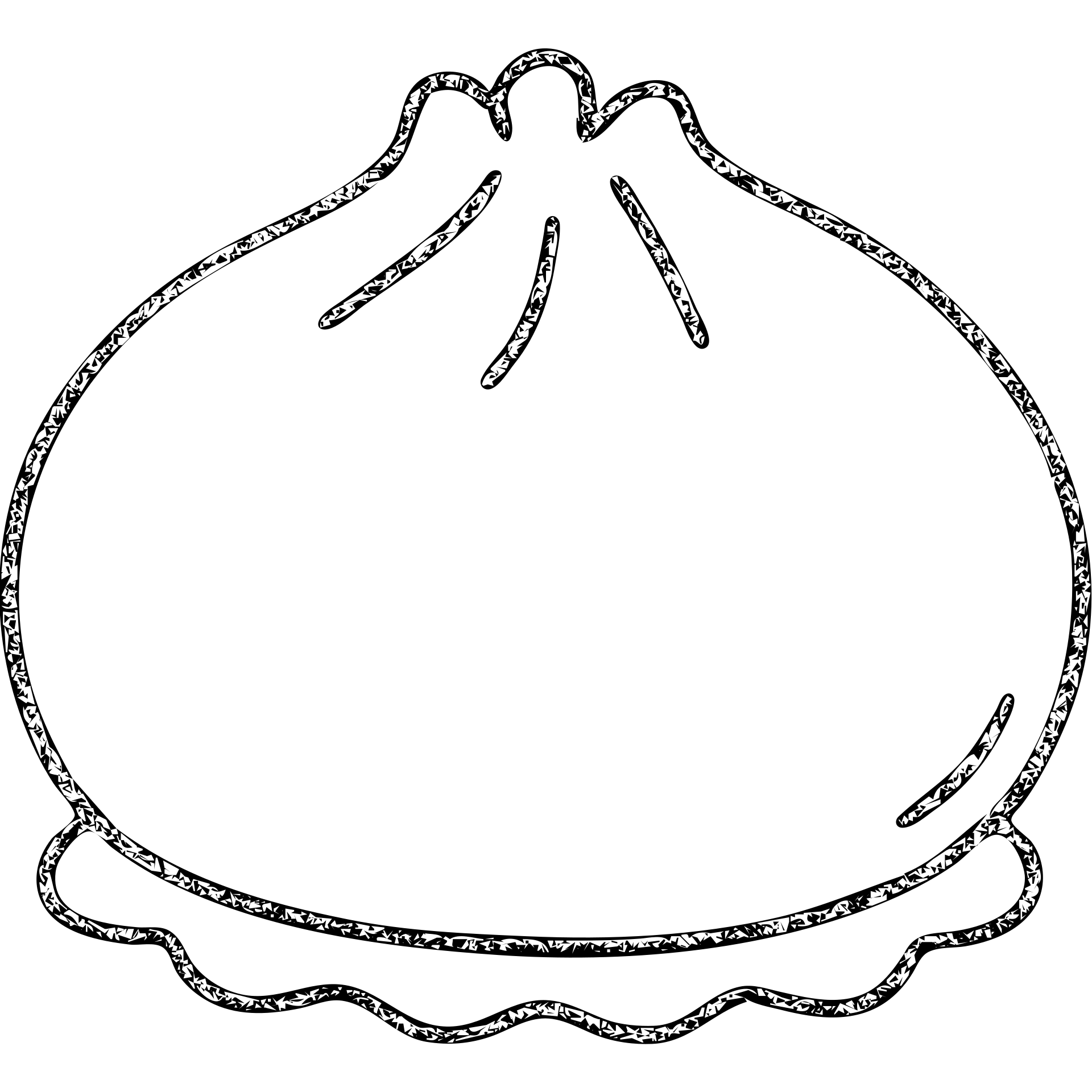 minimalist hand-drawn outline of a banh bao, no fill, slightly irregular lines emoji