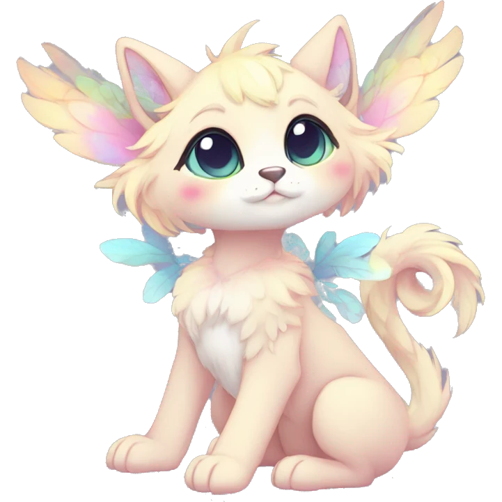 Full body Kawaii bright fantasy ethereal anthro fursona animal emoji