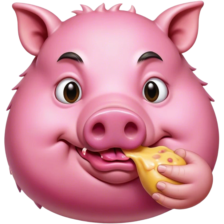 Fat hog eating slop emoji