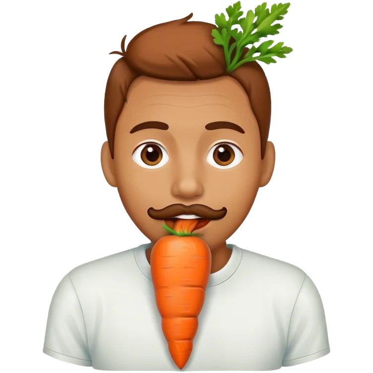 man head with carrot in mouth emoji
