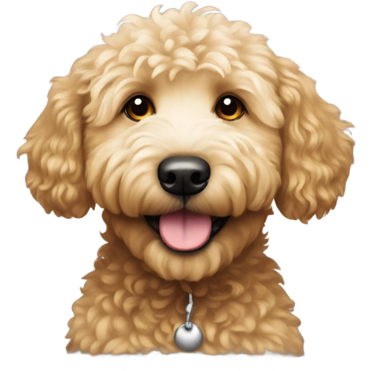 A golden doodle dog celebration  emoji