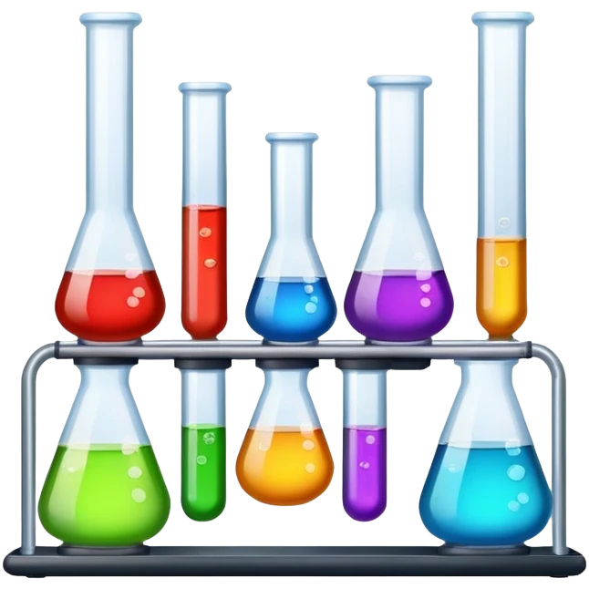 science laboratory with test tubes and beakers emoji