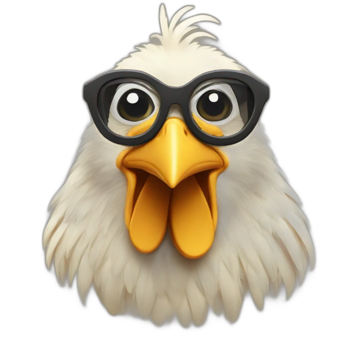 gallina con gafas emoji